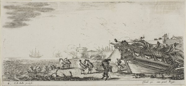 Plate Seven from Various Embarkments, n.d., Stefano della Bella, Italian, 1610-1664, Italy, Etching