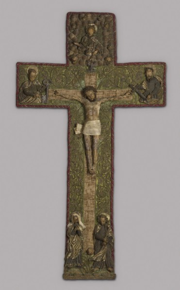 Orphrey Cross (Needlework), 1475/1500, Southern Germany, Southern Germany, Silk, satin weave