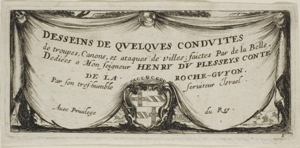 Frontispiece to Drawings of Several Movements by Soldiers, 1644, Stefano della Bella, Italian,
