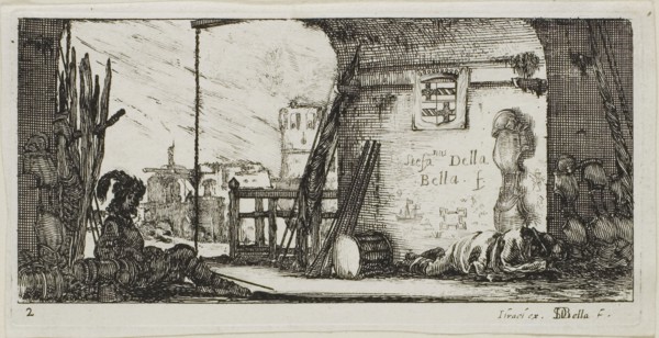 Plate Two from Drawings of Several Movements by Soldiers, 1644, Stefano della Bella, Italian,
