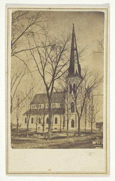 Untitled (church with pointed spire), n.d., Hendee, American, 19th century, United States, Albumen