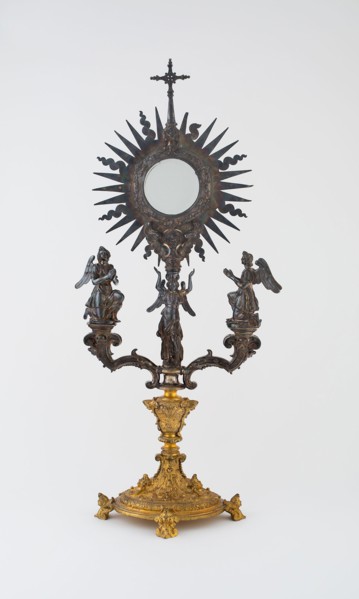 Monstrance, 1631, Spain, Silver and gilt bronze, 61.9 x 28.6 x 17.2 cm (24 3/8 x 11 1/4 x 6 3/4 in