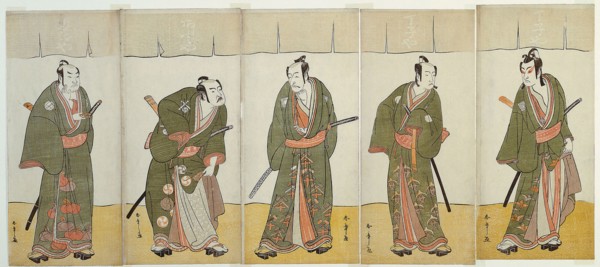 The Actors Ichikawa Monnosuke II as Karigane Bunshichi, Bando Mitsugoro I as An no Heibei, Ichikawa