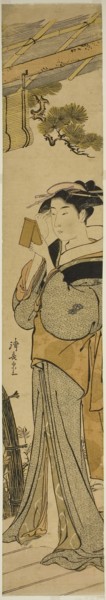 Geisha Applying Makeup, c. 1781, Torii Kiyonaga, Japanese, 1752-1815, Japan, Color woodblock print,