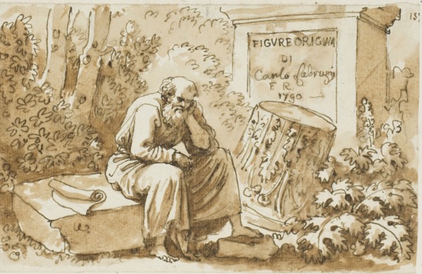 Sketch for Frontispiece to Figure Originali, c. 1790, Carlo Labruzzi, Italian, 1748-1818, Italy,