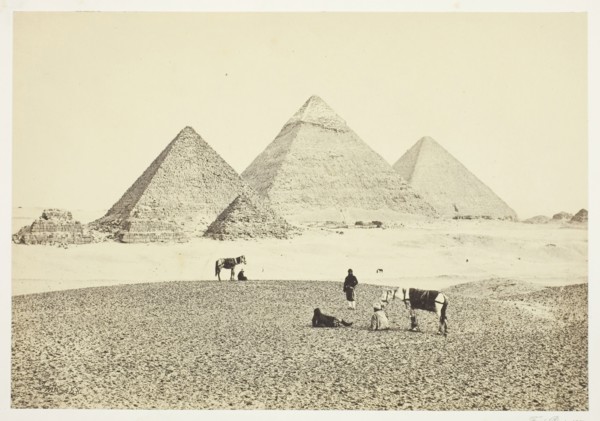 The Pyramids of El Geezeh, from the Southwest, 1857, Francis Frith, English, 1822–1898, England,
