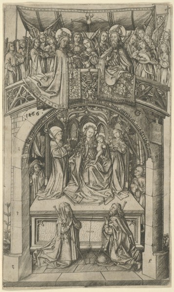 The Large Einsiedeln Madonna, 1466, Master E. S., German, active c. 1450-1467, Germany, Engraving