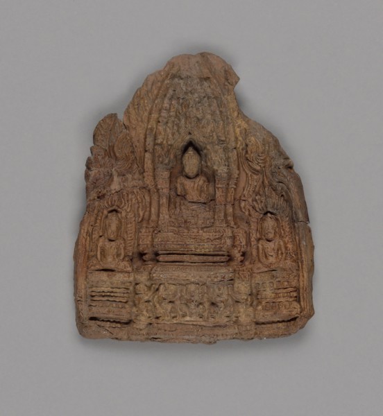 Votive Tablet of Gautama Buddha with Attendant Buddhas, 12th/13th century, Thailand, Lamphun