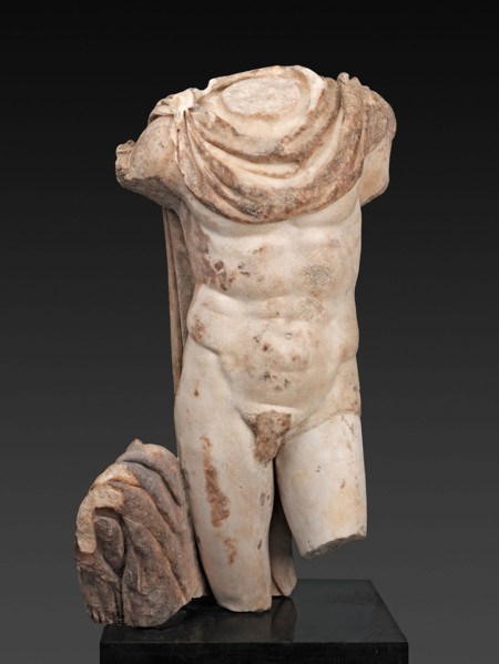 Fragment of a Portrait Statue of a Man, 2nd century AD, Roman, Roman Empire, Marble, 136.8 × 59.7 ×