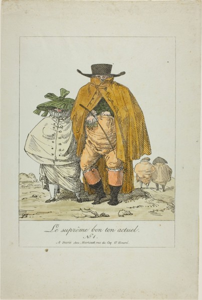 Plate One from The Supreme Current Fashion, c. 1805, Pierre Nolasque Bergeret (French, 1782-1863),