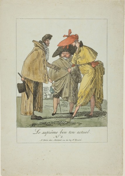 Plate Two from The Supreme Current Fashion, c. 1805, Pierre Nolasque Bergeret (French, 1782-1863),