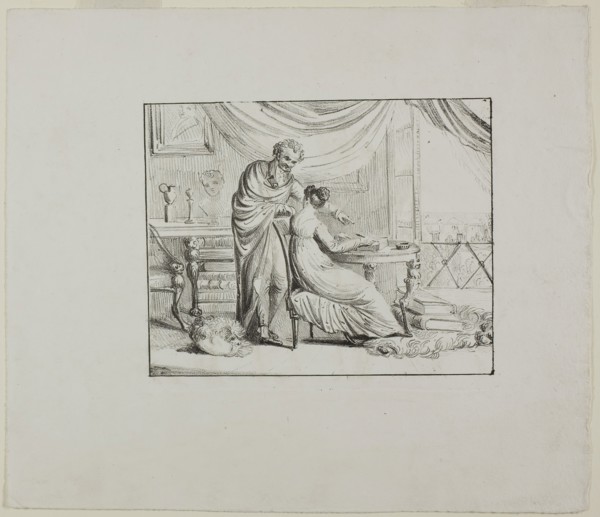 Denon Instructing a Young Woman Drawing on a Lithographic Stone, c. 1820, Dominique-Vivant Denon,