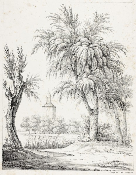 Landscape with Steeple, 1817, Louis Faure (French, 1785-1879), printed by Comte de Charles