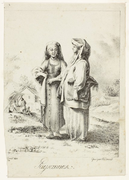 Peasants, August 1811, Ferdinand, French, 19th century, France, Lithograph in black, with another