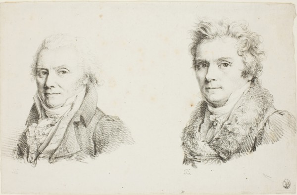 Self-Portrait in a Dark Cloth Coat and Self-Portrait in a Fur-Collared Coat, c. 1817, Jean Antoine
