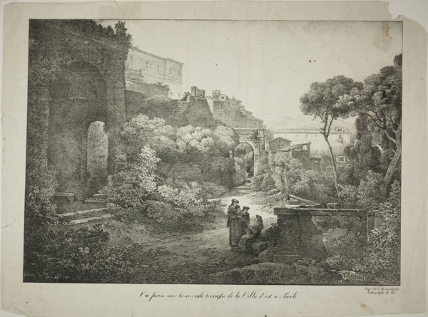 View From the Second Terrace of the Villa d’est at Tivoli, 1817, Claude Thiénon (French,