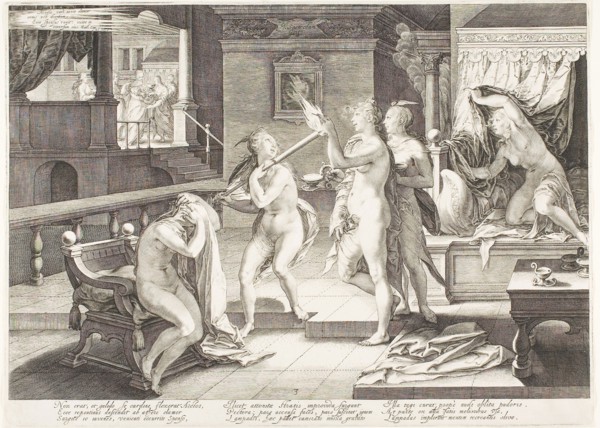 Plate Three, from Five Wise and Five Foolish Virgins, 1606, Jan Saenredam, Netherlandish,