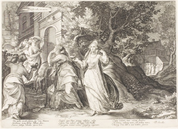 Plate Five, from Five Wise and Five Foolish Virgins, 1606, Jan Saenredam, Netherlandish, 1565-1607,