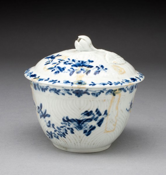 Sugar Bowl and Lid, c. 1760, Worcester Porcelain Factory, Worcester, England, founded 1751,