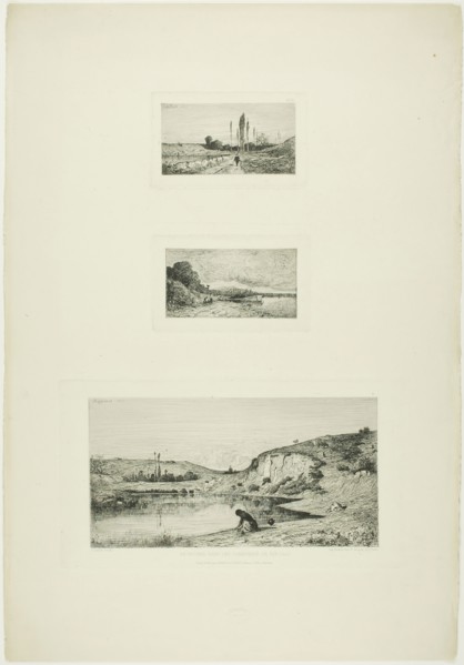 Path on the Banks of a Pond, 1865, Adolphe Appian, French, 1818-1898, France, Etching on ivory laid