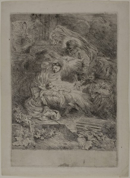 The Nativity with God the Father and Angels, after 1647, Giovanni Benedetto Castiglione, Italian,