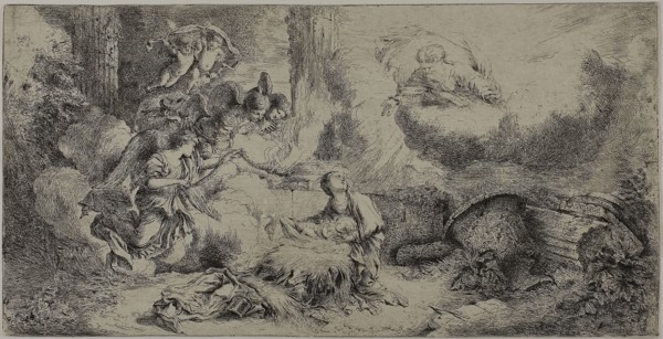 The Nativity with God the Father and Angels, after 1647, Giovanni Benedetto Castiglione, Italian,