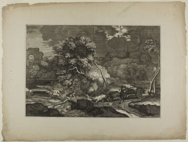 Cart Drawn by Two Pairs of Oxen in a Storm, 17th century, Sébastien Bourdon, French, 1616-1671,