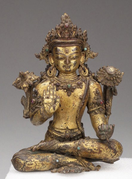 Bodhisattva Avalokiteshvara Seated with Hand in Gesture of Reassurance (Abhayamudra), 15th/16th