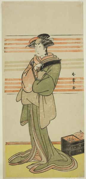 The Actor Nakamura Riko I as Osen of the Komatsuya House (?) in the Play Nanakusa Yosooi Soga (?),