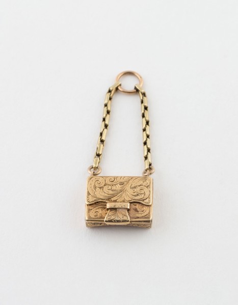 Keepsake in the Form of a Purse, c. 1850, Possibly England, England, Silver gilt, glass, and
