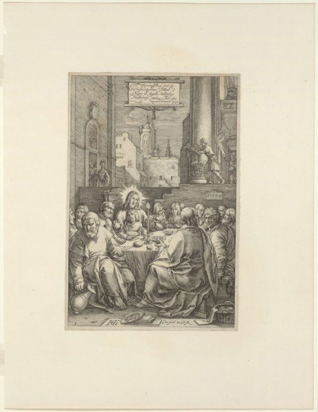 The Last Supper, plate one from The Passion of Christ, 1598, Hendrick Goltzius, Dutch, 1558-1617,