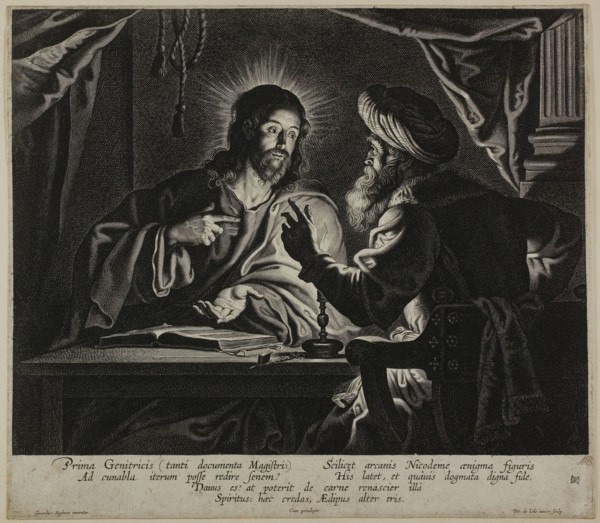 Christ and Nicodemus: A Night Piece, 1626/74, Peeter de Jode the younger (Flemish, 1606-1674),
