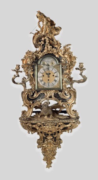 Wall Clock, 1735/40, Case attributed to Jean-Pierre Latz, French, c. 1691–1754, Clockwork made by