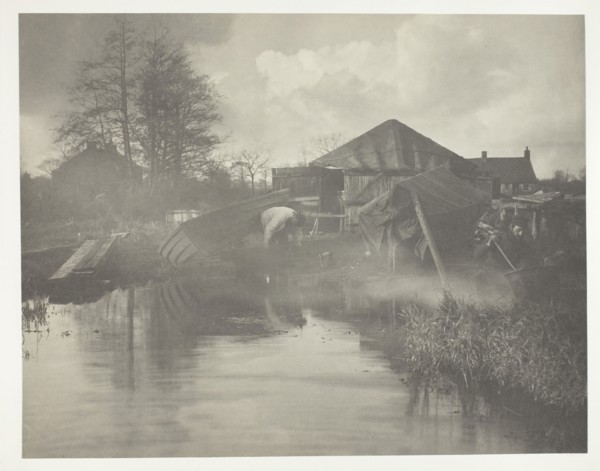 A Norfolk Boat-Yard, 1886, Peter Henry Emerson, English, born Cuba, 1856–1936, England, Platinum