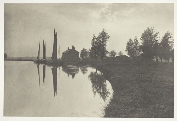 Cantley: Wherries Waiting for the Turn of the Tide, 1886, Peter Henry Emerson, English, born Cuba,