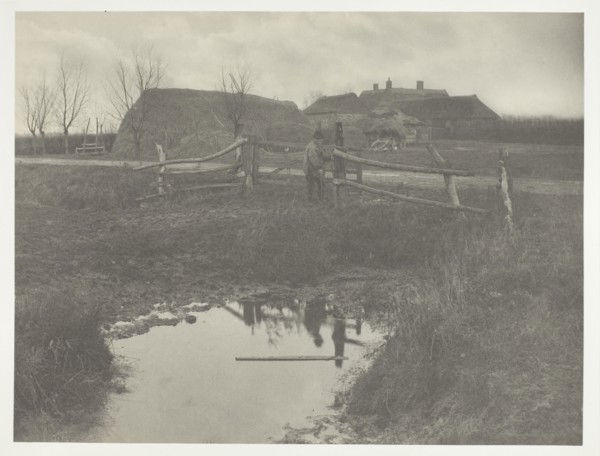 A Marsh Farm, 1886, Peter Henry Emerson, English, born Cuba, 1856–1936, England, Platinum print, pl