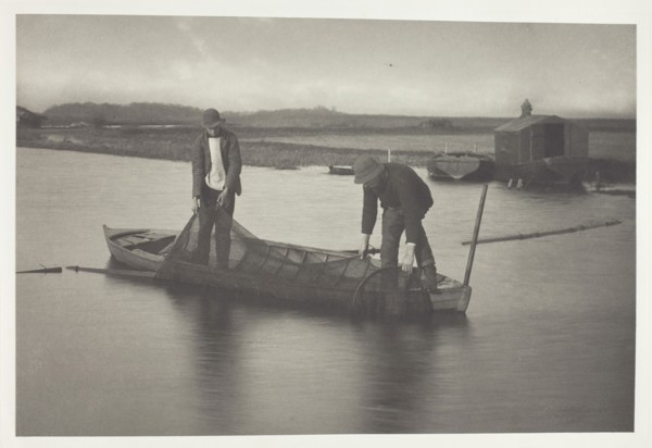 Taking up the Eel-Net, 1886, Peter Henry Emerson, English, born Cuba, 1856–1936, England, Platinum