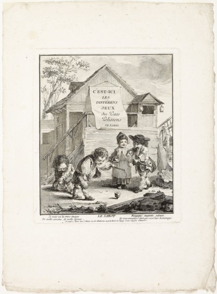 Horse Shoes, from The Games of the Urchins of Paris, 1770, Jean-Baptiste Tilliard (French,