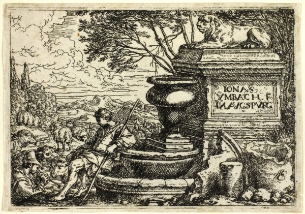 Italian Landscape with Ruins, n.d., Jonas Umbach the Elder, German, 1624-1693, Germany, Etching in