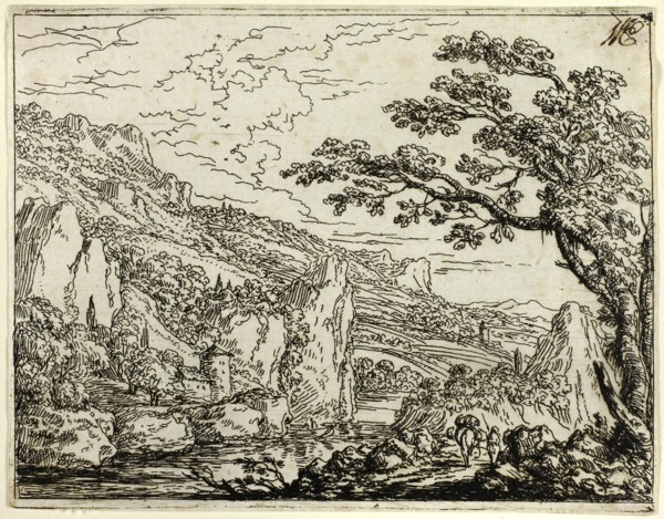 Italian Landscape with Ruins, n.d., Jonas Umbach the Elder, German, 1624-1693, Germany, Etching in