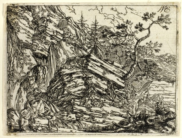 Italian Landscape with Ruins, n.d., Jonas Umbach the Elder, German, 1624-1693, Germany, Etching in