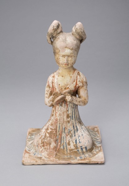 Female Musician, Tang dynasty (A.D. 618–907), late 7th/early 8th century, China, Earthenware with