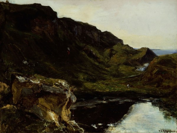 Landscape, c. 1835, Théodore Rousseau, French, 1812–1867, France, Oil on canvas, 13 1/16 × 17 1/16