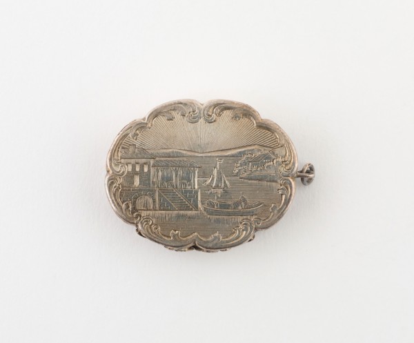 Vinaigrette with Harbor Scene, c. 1846/47, Nathaniel Mills, Birmingham, England, Birmingham, Silver