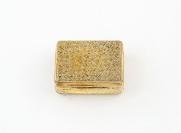 Vinaigrette, c. 1833/34, London, England, London, Silver gilt, 2.3 x 2.9 cm (7/8 x 1 1/8 in.)