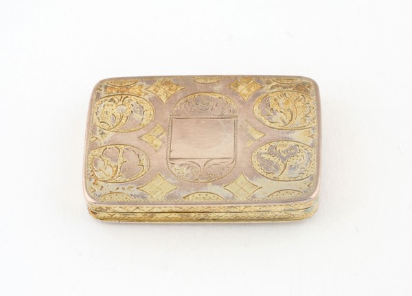 Vinaigrette, c. 1812/13, Joseph Willmore, Birmingham, England, Birmingham, Silver and silver gilt,