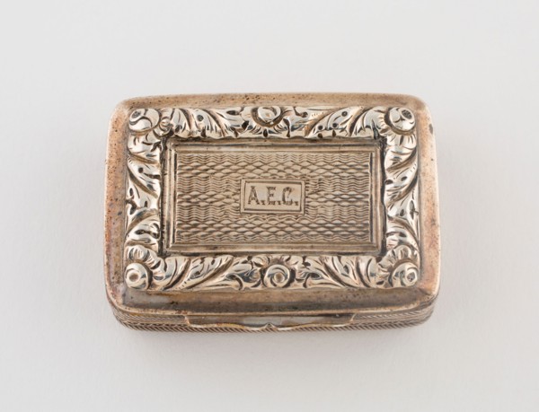 Vinaigrette, c. 1822/23, Marked TN, Birmingham, England, Birmingham, Silver and silver gilt, 3.8 ×