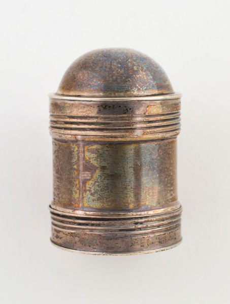 Nutmeg Grater, c. 1794/95, Joseph Taylor, Birmingham, England, Birmingham, Silver and iron, H. 3.5