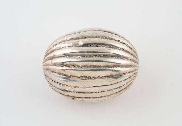 Melon-Shaped Nutmeg Grater, c. 1840/50, Possibly Continental Europe, Europe, Silver, H. 5.7 cm (2