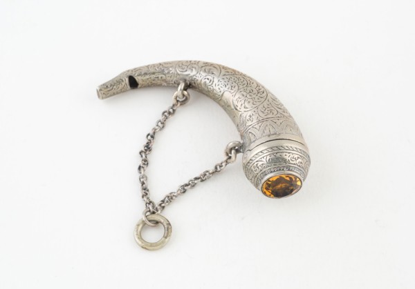 Vinaigrette with Whistle in the Form of a Hunting Horn, c. 1840, Possibly Scotland, Scotland,